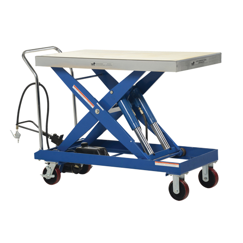 Table &eacute;l&eacute;vatrice &agrave; ciseaux hydraulique pneumatique, Acier, 47-1/2" lo x 24" la, Cap. 2000 lb Mukwa Safety Services