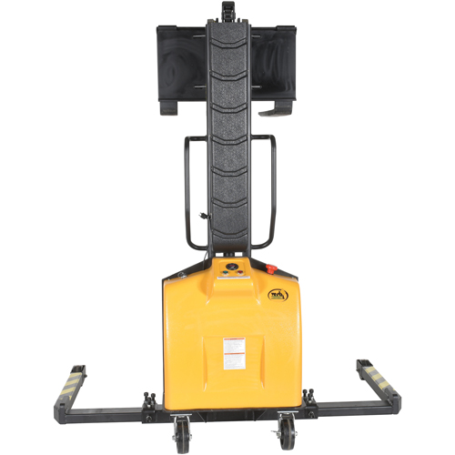 Narrow Mast Powered Lift Stacker, Electric Operated, 1500 lbs. Capacity, 63" Max Lift Mukwa Safety Services