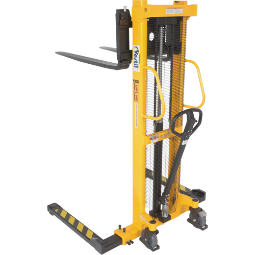 Manual Hydraulic Stacker, Hand Pump Operated, 2000 lbs. Capacity, 63" Max Lift Mukwa Safety Services
