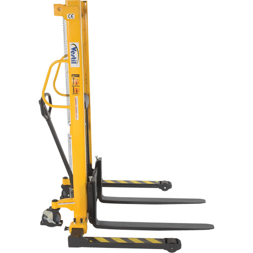 Manual Hydraulic Stacker, Hand Pump Operated, 2000 lbs. Capacity, 63" Max Lift Mukwa Safety Services