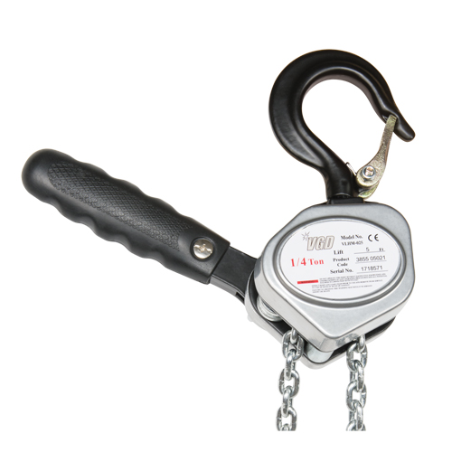 Mini palan &agrave; levier, Lev&eacute;e 5', Cabacit&eacute; 500 lb (0,25 tonne), Chaîne en Zingu&eacute; Mukwa Safety Services