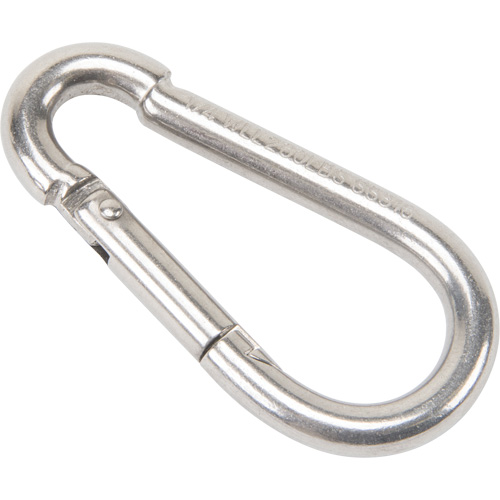 Stainless Steel Snap Hook, 260 lbs (0.13 tons) Working Load Limit, 1/4" Size, 3/8" Eye Mukwa Safety Services