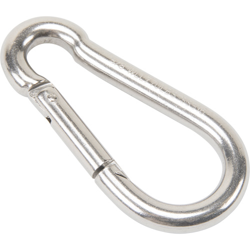 Stainless Steel Snap Hook, 770 lbs (0.385 tons) Working Load Limit, 3/8" Size, 5/8" Eye Mukwa Safety Services