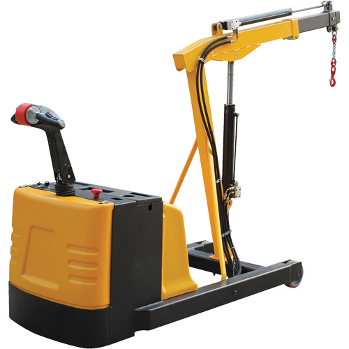 Electric Powered Floor Crane, 8.8' Lift, 1500 lbs. (0.75 tons), 44-1/4" Arm, 62-1/4" H Mukwa Safety Services