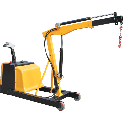 Electric Powered Floor Crane, 8.8' Lift, 1500 lbs. (0.75 tons), 44-1/4" Arm, 62-1/4" H Mukwa Safety Services
