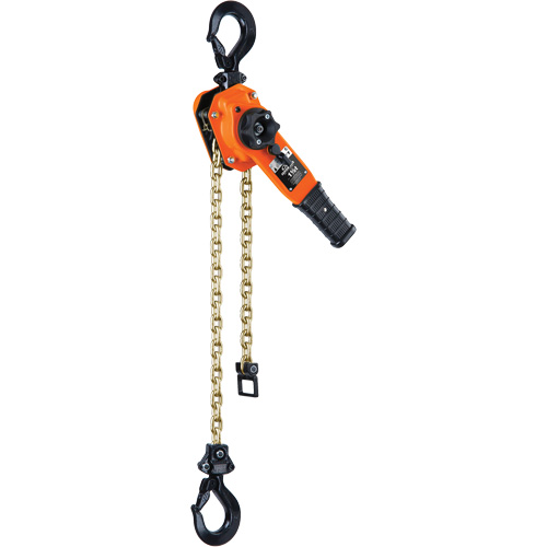 Series 653-A Ratchet Lever Hoist, 10' Lift, 3000 lbs. (1.5 tons) Capacity, Steel Chain Mukwa Safety Services