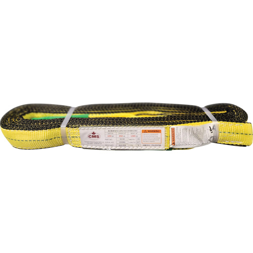 Polyester Web Sling, Double Ply, Twisted Eye, Type 4, 2" W x 20' L, 6400 lbs. Vertical Cap. Mukwa Safety Services
