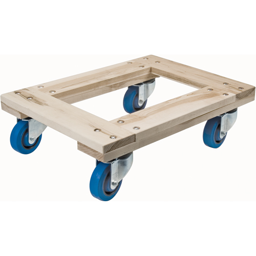Chariots en bois franc - usage intensif, Roues en Caoutchouc, Capacit&eacute; de 1400 lb, 18" la x 30" p x 7" h Mukwa Safety Services