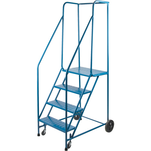 CSA-Certified Rolling Step Ladder, 4 Steps, 22" Step Width, 37" Platform Height, Steel Mukwa Safety Services