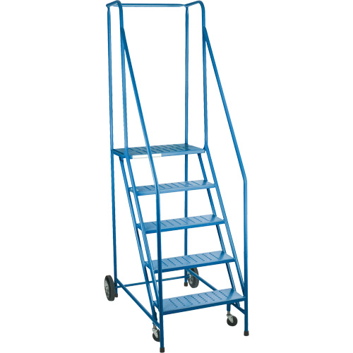 CSA-Certified Rolling Step Ladder, 5 Steps, 22" Step Width, 46" Platform Height, Steel Mukwa Safety Services