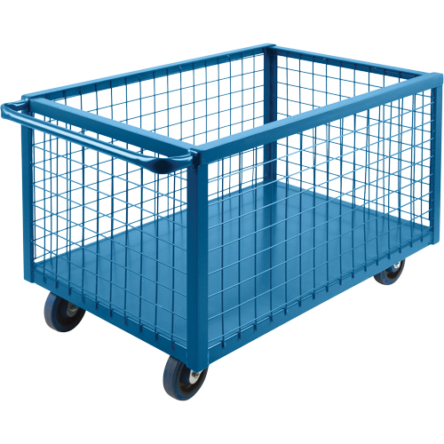 Wire Mesh Box Truck, Steel, 63" L x 24" W x 31.5" H, 20 cu. ft. Volume, 1200 lbs. Capacity Mukwa Safety Services