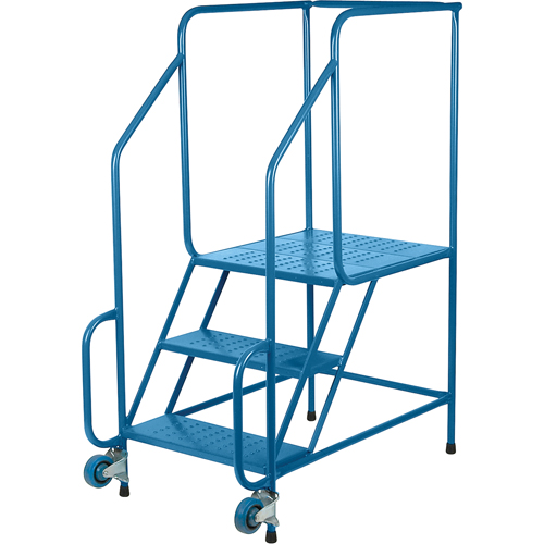 Tilt-N-Roll Ladders, Steel, 3 Steps, 22" Wide, 24" D x 27" H Top Step Mukwa Safety Services