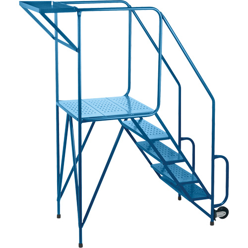Mechanics/Maintenance Rolling Ladder, Steel, 5 Steps, 47" Platform Height Mukwa Safety Services