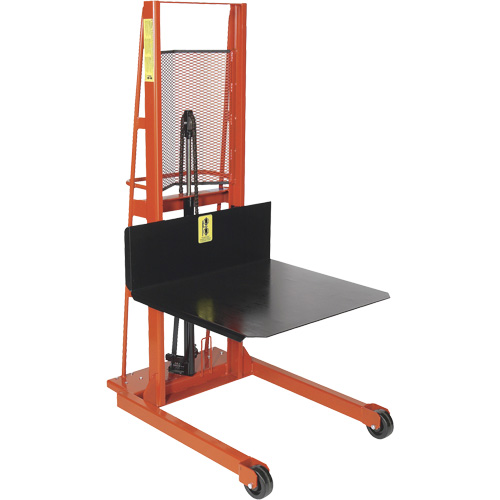 Gerbeur hydraulique &agrave; plateforme, M&eacute;canisme Treuil manuel, Capacit&eacute; de 1000 lb, Levage max de 80" Mukwa Safety Services