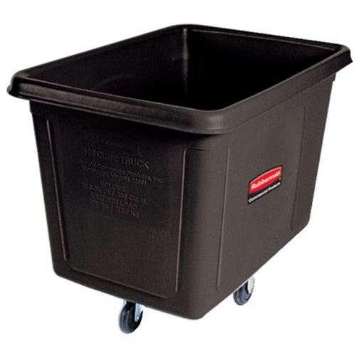 Chariot cubique, Plastique recycl&eacute; noir, 38" lo x 26" la x 28" h, Volume 8 pi³, Capacit&eacute; 300 lb Mukwa Safety Services