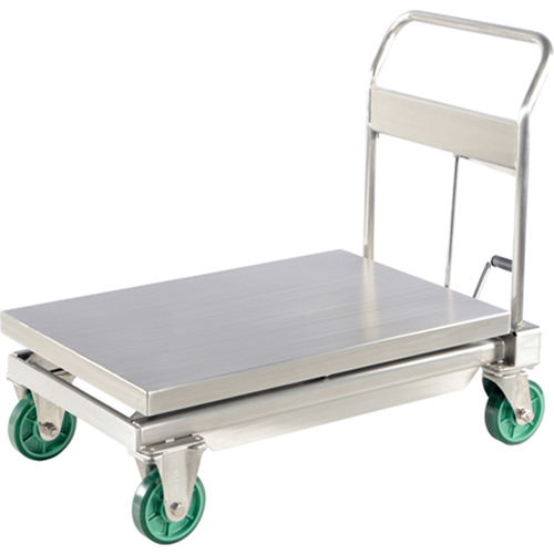 Hydraulic Scissor Lift Table, 35-1/2" L x 19-3/4" W, Stainless Steel, 1100 lbs. Capacity Mukwa Safety Services