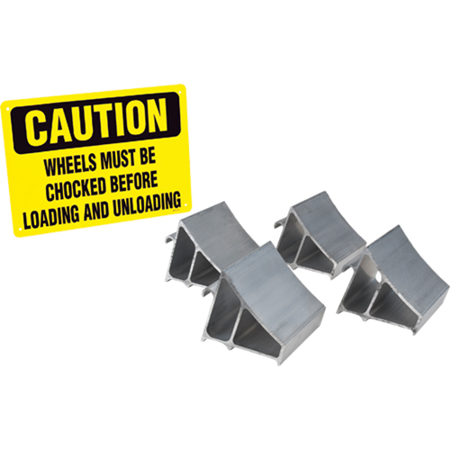 Aluminum Wheel Chock Kit, 7" W x 6" D x 6" H Mukwa Safety Services