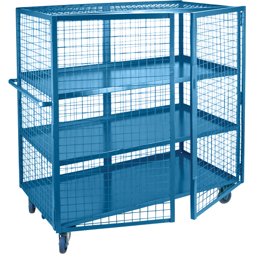 Wire Mesh Truck, 3 Tiers, 63" L x 32" W x 62.5" H, 1200 lbs. Cap. Mukwa Safety Services