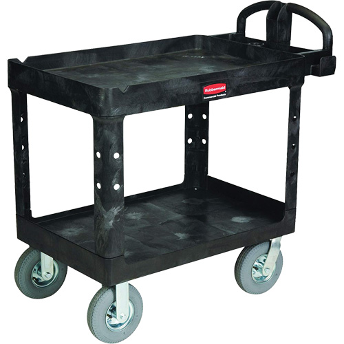 Heavy-Duty Utility Cart, 2 Tiers, 25-1/4" x 37-1/8 x 36-3/8", 500 lbs. Capacity Mukwa Safety Services