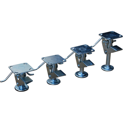 Floor Lock Brakes - Standard Duty, 7-23/32" Extended Height, 6-3/4" Retracted Height, Galvanized Mukwa Safety Services