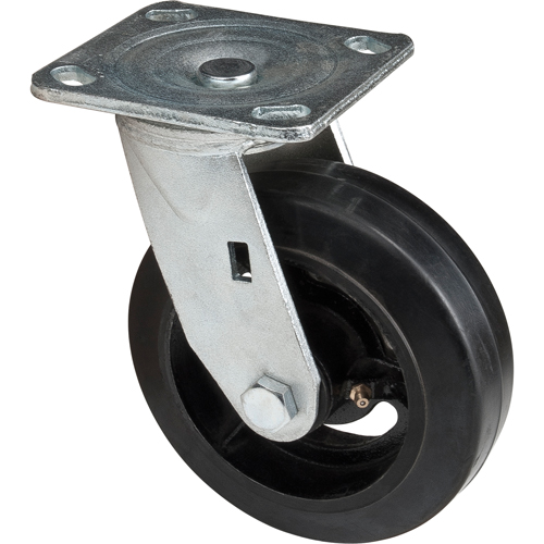 Roulette moul&eacute;, Pivotant, 6" (152,4 mm), Caoutchouc, 550 lb (249 kg) Mukwa Safety Services