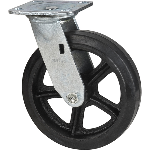 Mold-on Caster, Swivel, 8" (203.2 mm), Rubber, 660 lbs. (299 kg.) Mukwa Safety Services