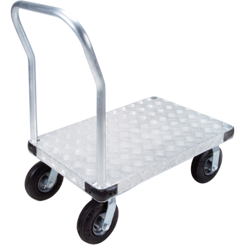 Chariots &agrave; plateforme en aluminium, 24" la x 36" lo, 1400 lb cap, Roues Pneumatique Mukwa Safety Services