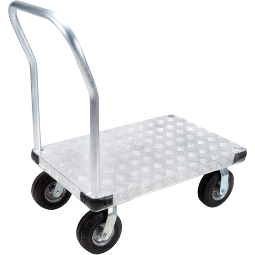 Chariots &agrave; plateforme en aluminium, 24" la x 36" lo, 1100 lb cap, Roues Anticrevaison Mukwa Safety Services