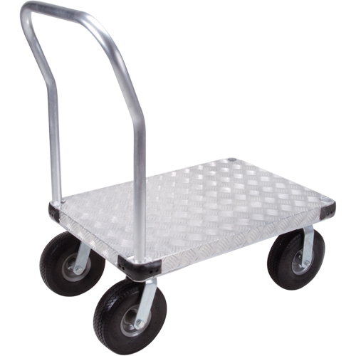 Chariots &agrave; plateforme en aluminium, 24" la x 36" lo, 1200 lb cap, Roues Anticrevaison Mukwa Safety Services