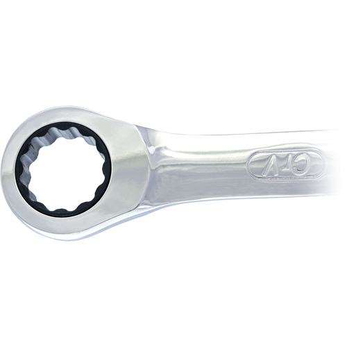 Non-Reversible Long Pattern Ratcheting Combination Wrench, 19 mm, Plain Finish Mukwa Safety Services