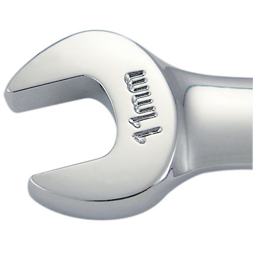 Non-Reversible Long Pattern Ratcheting Combination Wrench, 11 mm, Chrome Finish Mukwa Safety Services