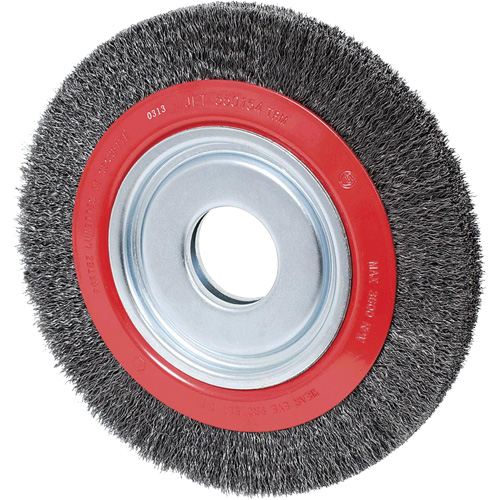 Crimped Wire Wheel, 10" Dia., 0.02" Fill, 2" Arbor Mukwa Safety Services