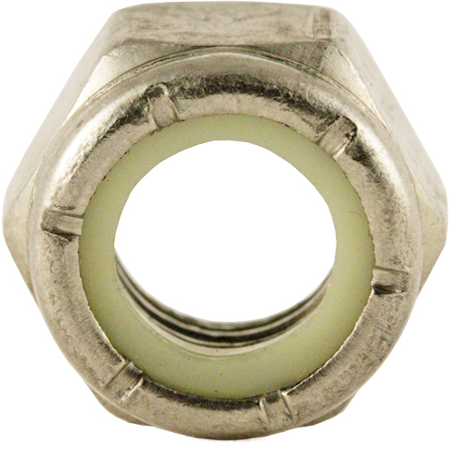 Nylon Lock Nut, 1/2" Dia., Stainless Steel, Fine Mukwa Safety Services
