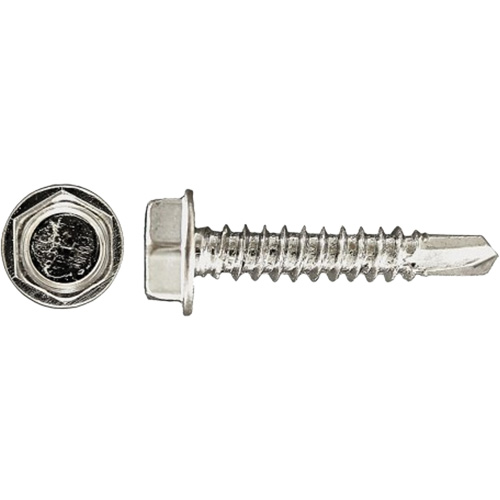 100-Piece Drill-X&reg; Hex HD Tapping Screws, #12 Dia., 1-1/4" L, Zinc Plated Mukwa Safety Services