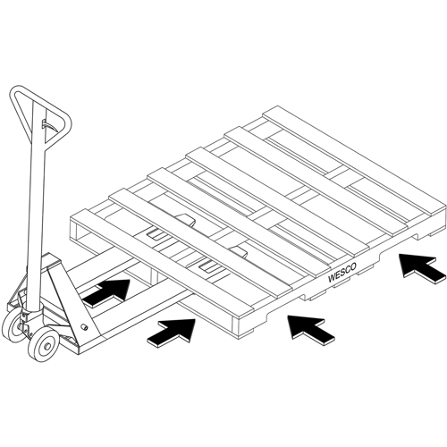 Transpalette hydraulique &agrave; 4 entr&eacute;es, 48" l x 7" la, Capacit&eacute; 4000 lb Mukwa Safety Services