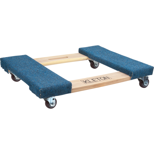 Carpeted Ends Hardwood Dolly, Wood Frame, 18" W x 24" L, 900 lbs. Capacity Mukwa Safety Services