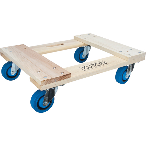 Hardwood Dolly, Rubber Wheels, 1400 lbs. Capacity, 18" W x 24" D x 7" H Mukwa Safety Services