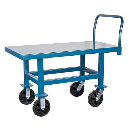 Elevated Platform Trucks, 48" L x 24" W, 1800 lbs. Capacity, Rubber Casters Mukwa Safety Services