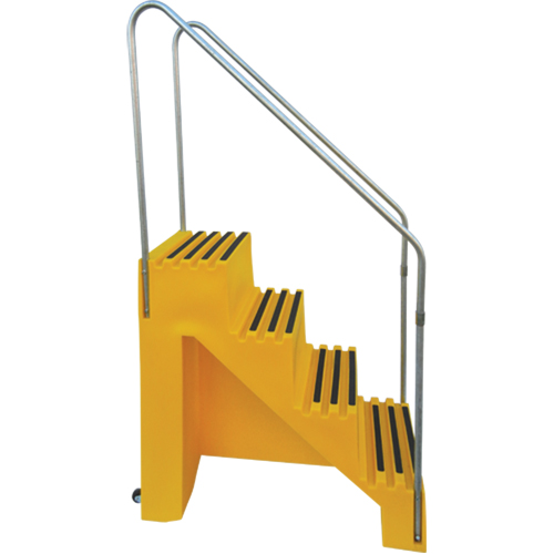 Industrial Step Stool, 4 Steps, 43" x 22-1/2" x 66" High Mukwa Safety Services