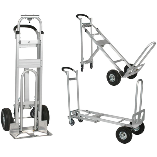 Three-Position Spartan III Convertible Hand Truck, Aluminum, 750 lbs. Capacity Mukwa Safety Services