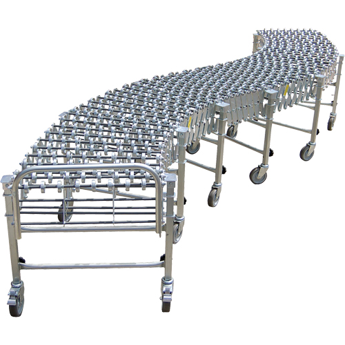 Expandable/Flexible Conveyors, 24" W x 8' 11" L, 226 lbs. per lin. ft. Capacity Mukwa Safety Services