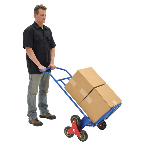 Stair Climbing Hand Truck, Steel Frame, 24" W x 45-3/4" H, 300 lbs. Capacity Mukwa Safety Services
