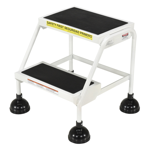 Stop-Step Ladders, 2 Steps, 16" Step Width, 18-9/16" Platform Height, Steel Mukwa Safety Services