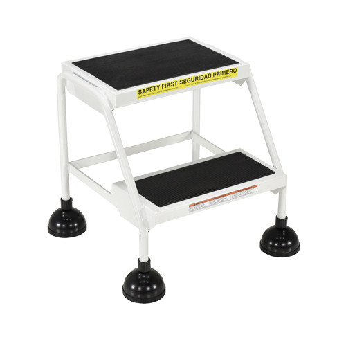 Stop-Step Ladders, 2 Steps, 16" Step Width, 18-9/16" Platform Height, Steel Mukwa Safety Services