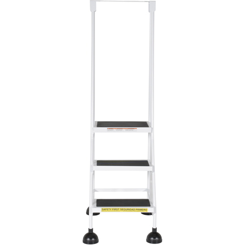 Stop-Step Ladders, 3 Steps, 16" Step Width, 28-11/16" Platform Height, Steel Mukwa Safety Services