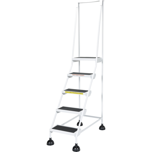 Light-Duty Stop-Step Ladders, 5 Steps, 16" Step Width, 47-11/16" Platform Height, Steel Mukwa Safety Services