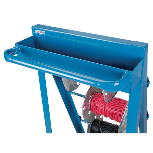 Portable Wire Reel Caddy, Steel, 4 Rod, 24-1/2" W x 49" H x 23" D, 400 lbs. Capacity Mukwa Safety Services