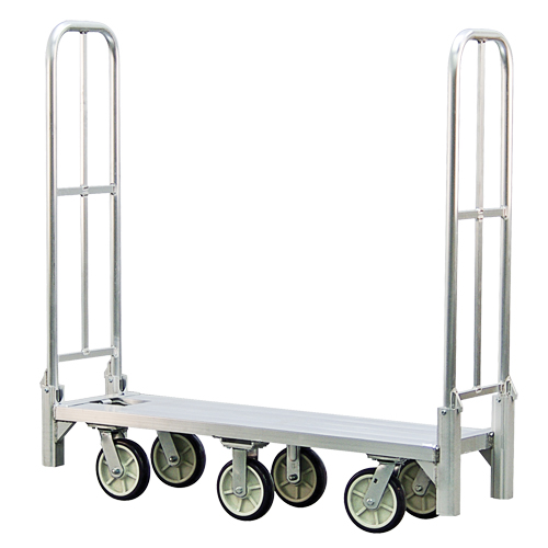 Aluminum U-Boat Folding Bulk Delivery Cart, 18" W x 61" L, 1200 lbs. Cap., Polyurethane Wheels Mukwa Safety Services