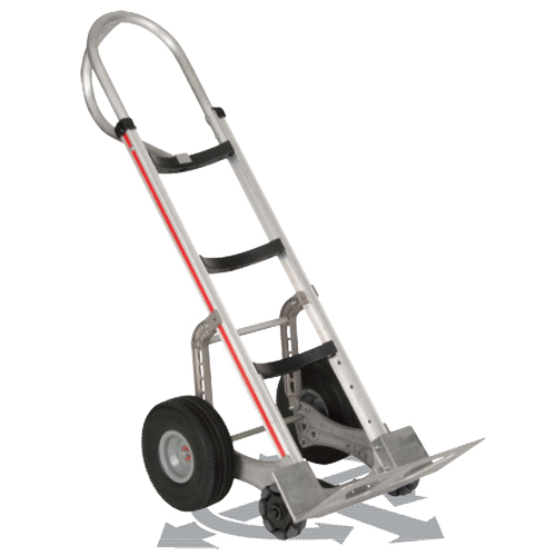 Self-Stabilizing Hand Truck, P-Handle Handle, Aluminum, 55'' Height, 500 lbs. Capacity Mukwa Safety Services
