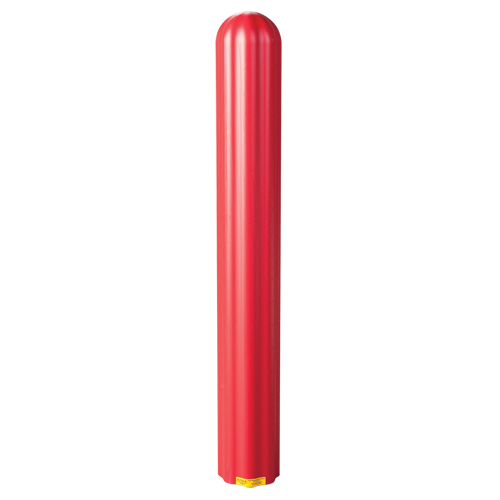 Ribbed Bollard Cover, 8" Dia. x 56" L, Red Mukwa Safety Services